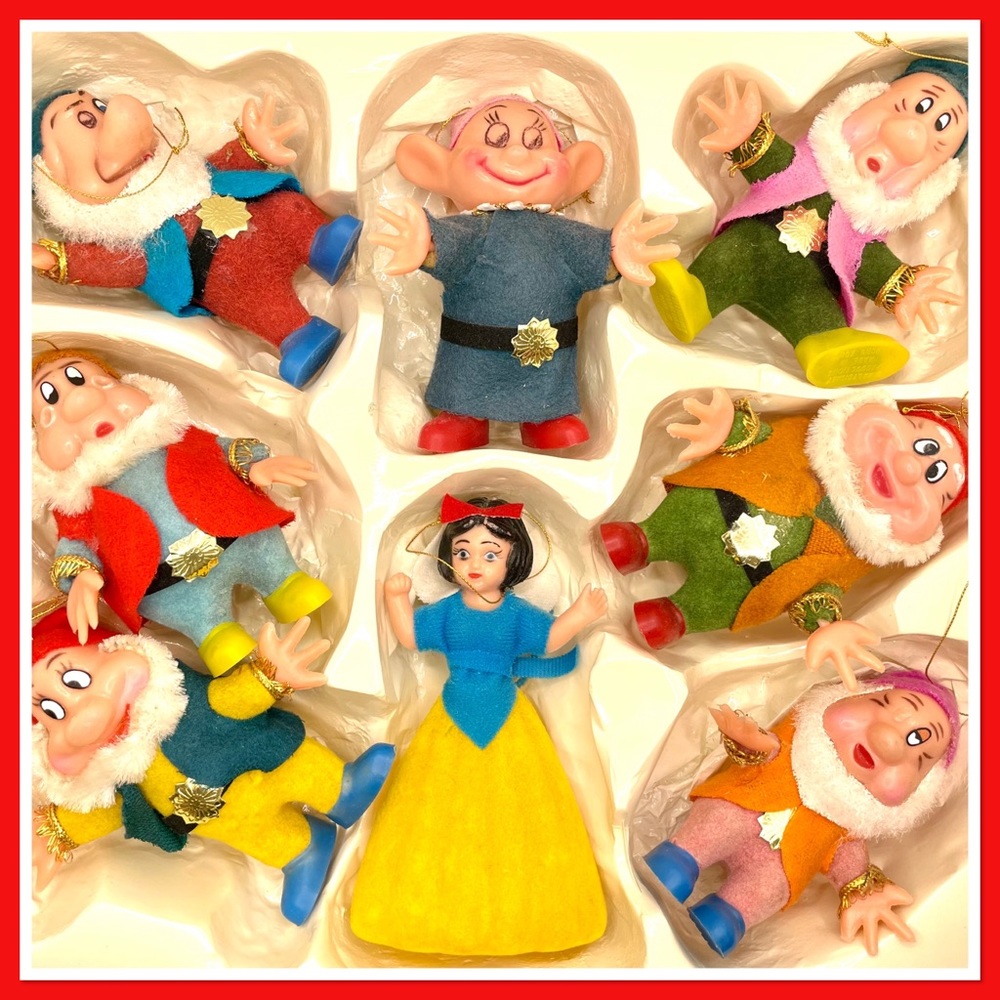 Vintage Christmas Tree Ornaments Disney Snow White  Original Packaging
